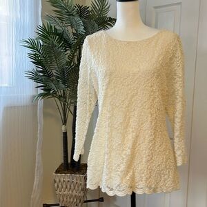 Charter Club, XL, cream colored, lace, scalloped at the bottom